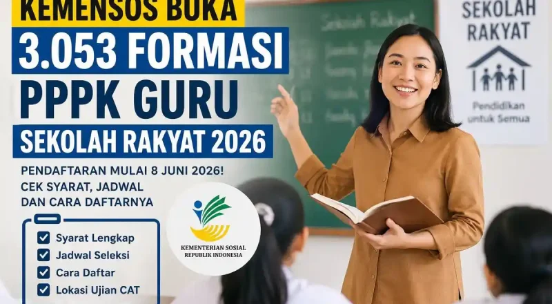 Resmi Dibuka, 3.053 Lowongan Guru PPPK 2026 untuk Sekolah Rakyat